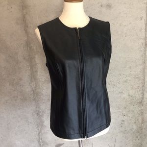 JACLYN SMITH FAUX LEATHER VEST w/ Zipper Size 12